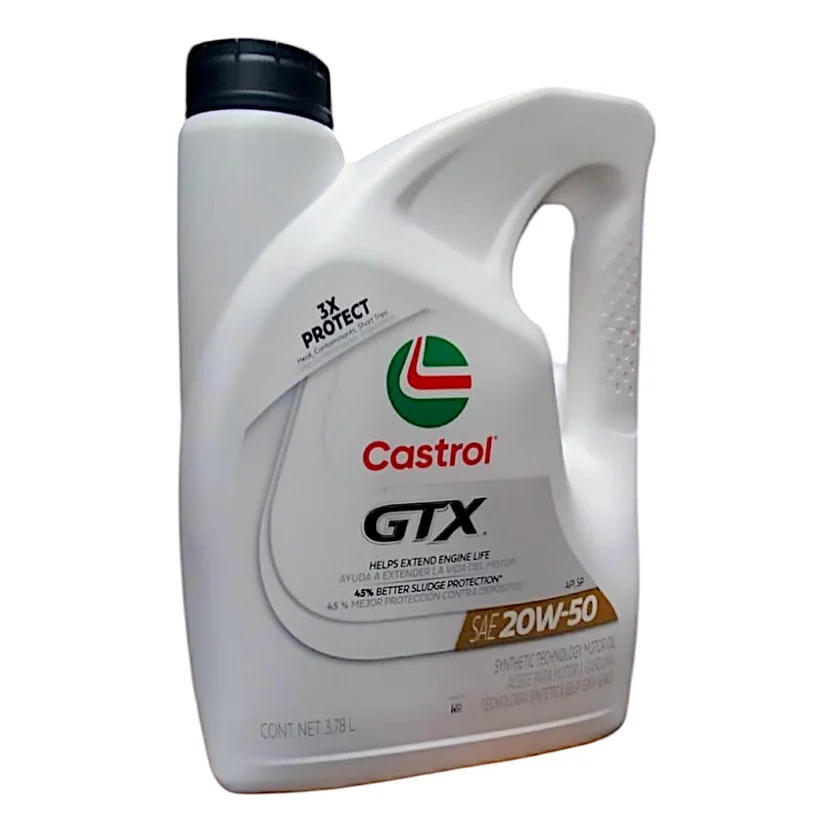 Aceite Castrol GTX 20W50 Mineral – 5 Litros | Protección Motor