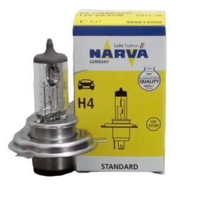 Bombillo halógeno Narva H4 12V 150% más luz automotriz Colombia"