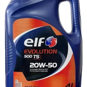 Aceite ELF Evolution 500TS 20W50 Mineral – 4 Litros | Lubricante Multigrado para Motores Gasolina y Diésel